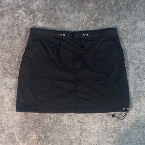Black Cargo Mini Skirt